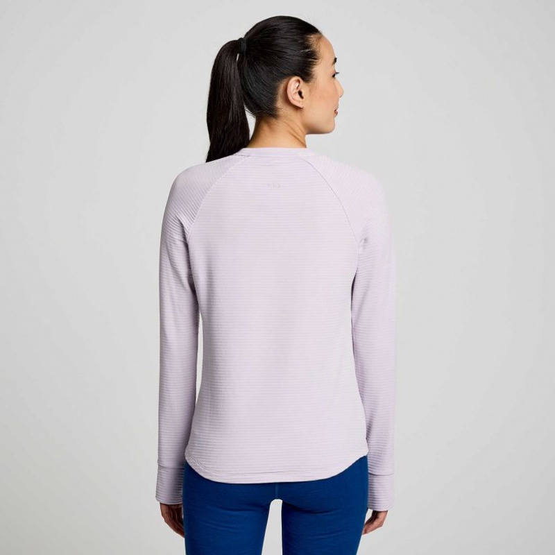 Purple Women's Saucony Triumph 3D Crew Sweatshirt | AUS-DTBKP