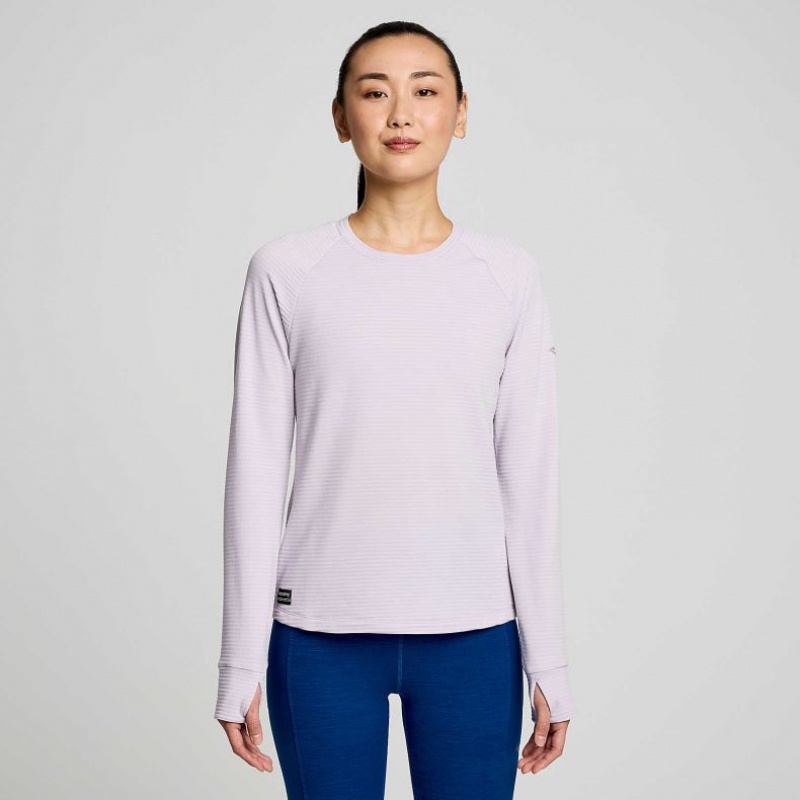 Purple Women\'s Saucony Triumph 3D Crew Sweatshirt | AUS-DTBKP