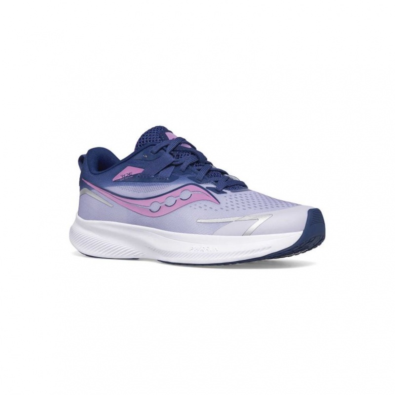 Purple / Indigo Big Kids' Saucony Ride 15 Sneaker | AUSTRALIA-OYRNF