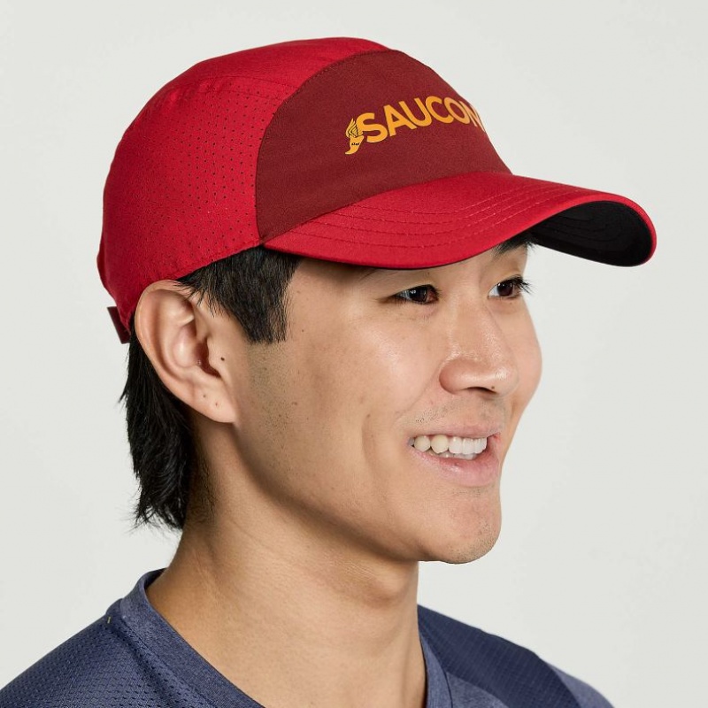 Red Men\'s Saucony Outpace Hat | AUS-TWMYG