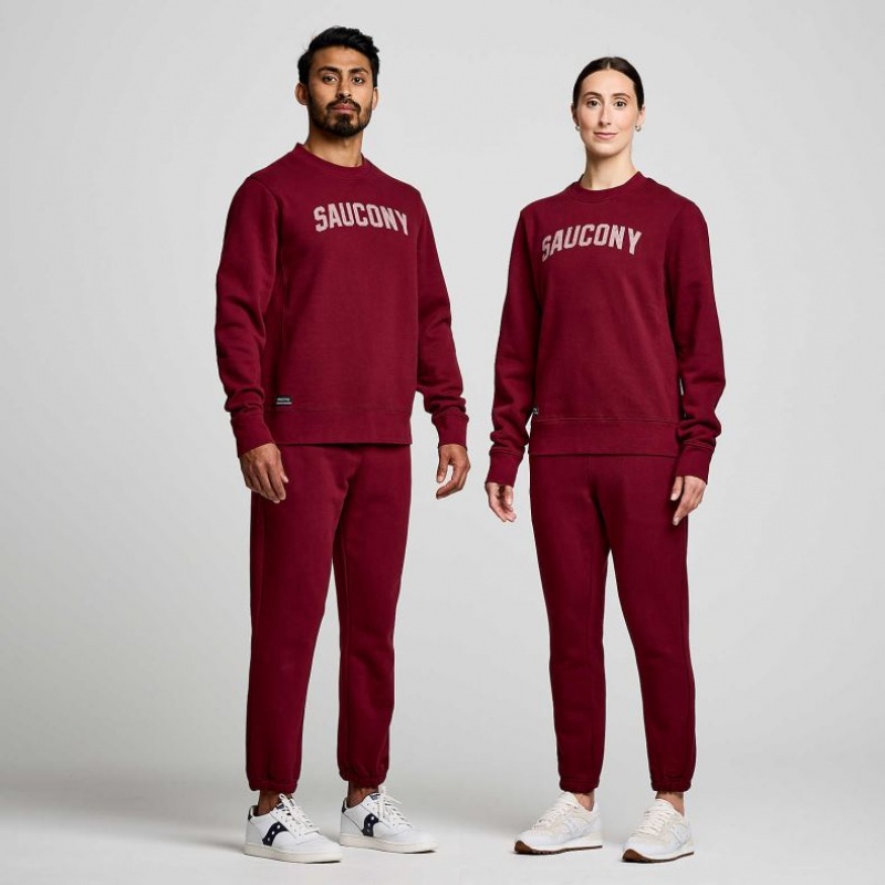 Red Men's Saucony Recovery Crew Sweatshirt | AUSTRALIA-PZKMY