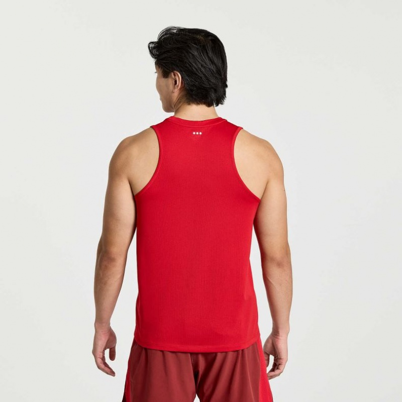 Red Men's Saucony Stopwatch Singlet | AUS-GEYWZ