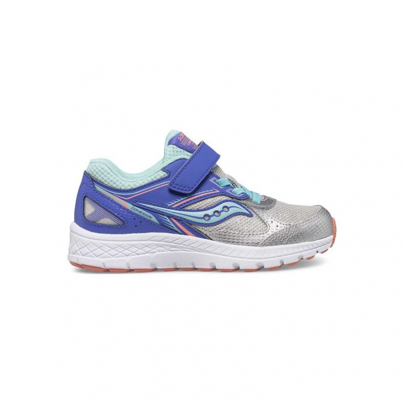 Silver Big Kids\' Saucony Cohesion 14 A/C Sneaker | AUS-WTQIF