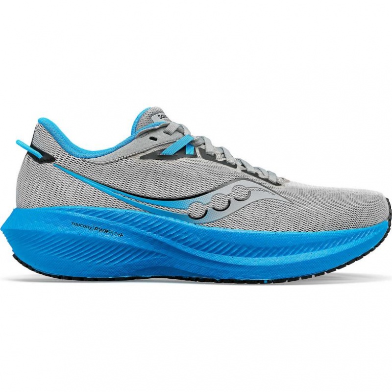 Silver / Blue Men\'s Saucony Triumph 21 Running Shoes | AUSTRALIA-EGBFQ