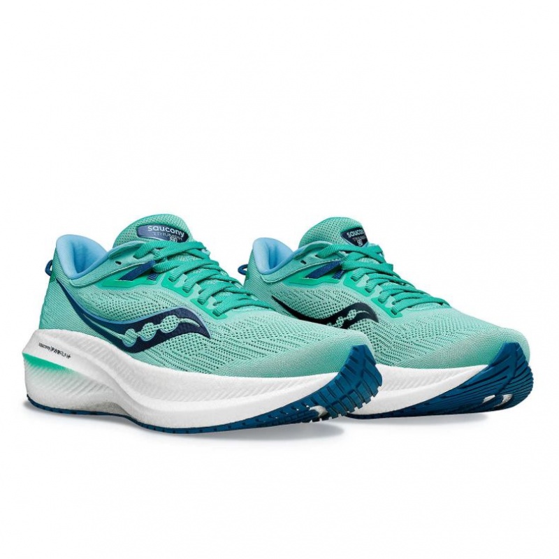 Turquoise Women's Saucony Triumph 21 Running Shoes | AUSTRALIA-KUEBX