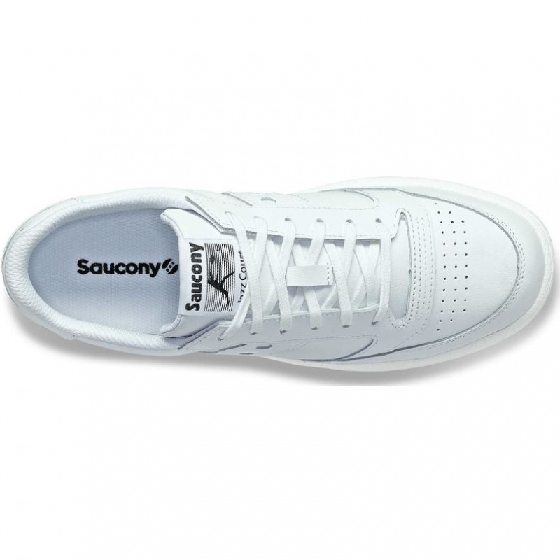 White Men's Saucony Jazz Court PU Trainer | AUSTRALIA-KVXPS