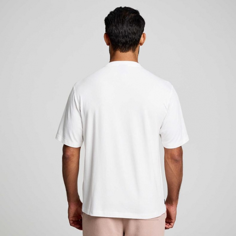 White Men's Saucony Recovery Short Sleeve T-Shirt | AUS-GYOJH