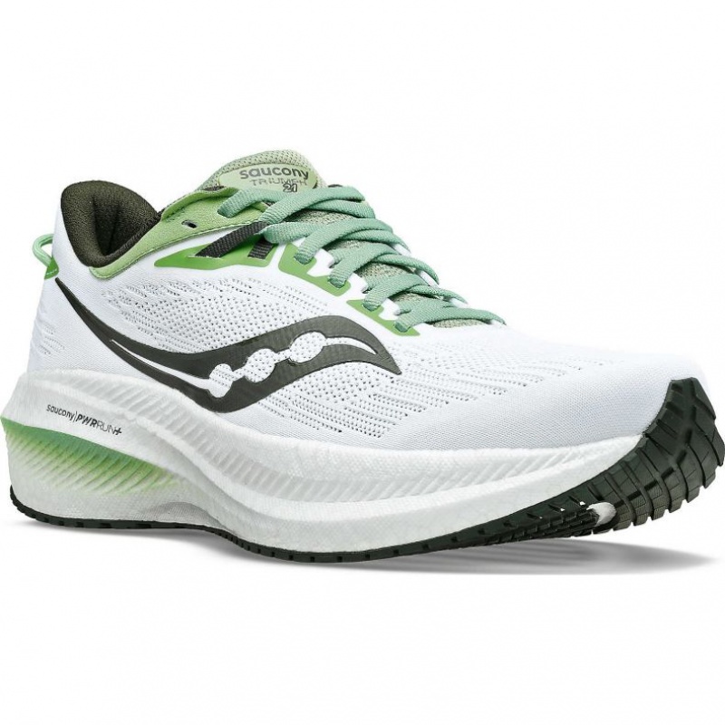 White Men's Saucony Triumph 21 Running Shoes | AUS-RTYVW