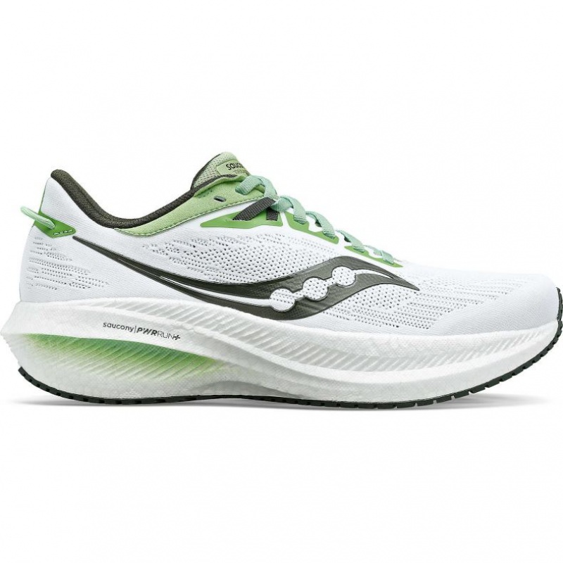 White Men\'s Saucony Triumph 21 Running Shoes | AUS-RTYVW