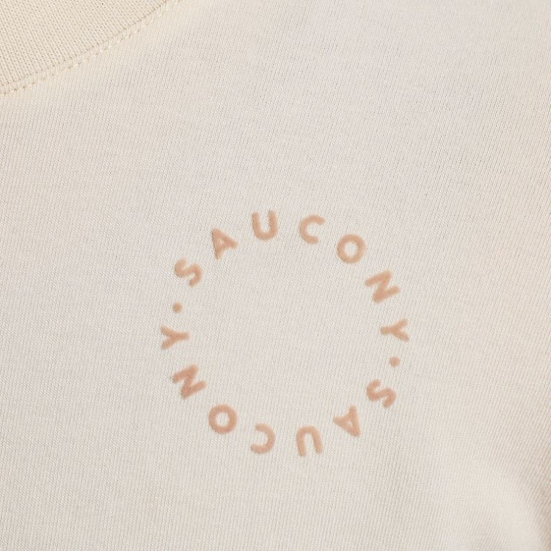 White Women's Saucony Recovery Boxy T-Shirt | AUS-FKWIP