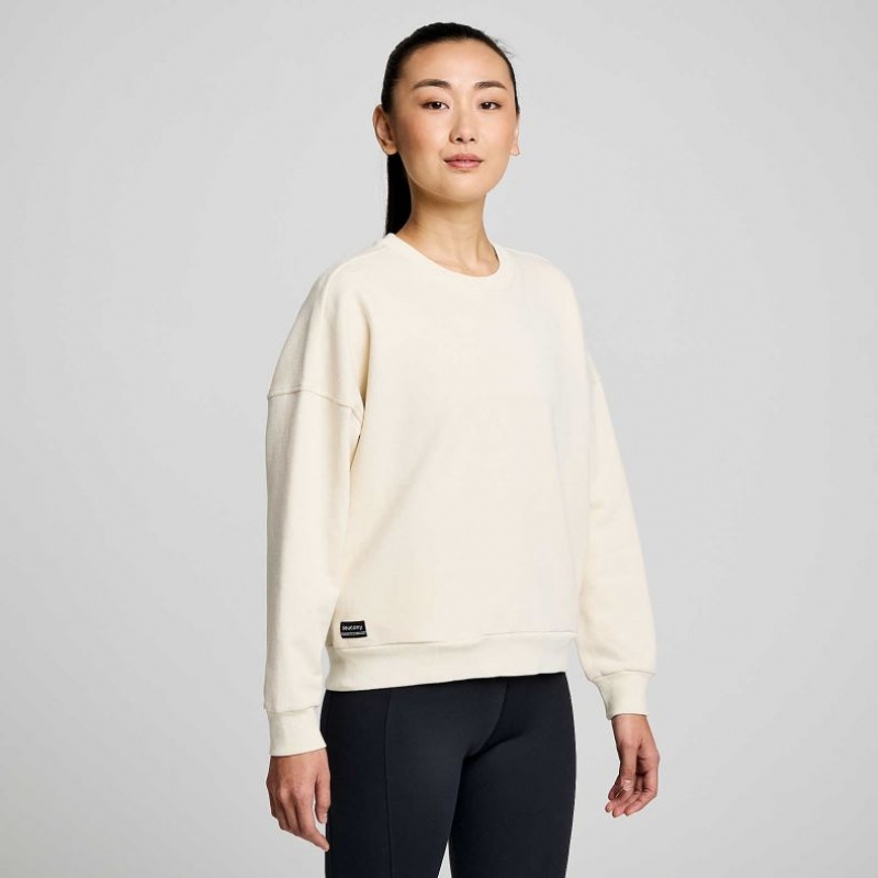 White Women\'s Saucony Recovery Crew Sweatshirt | AUSTRALIA-TULJE