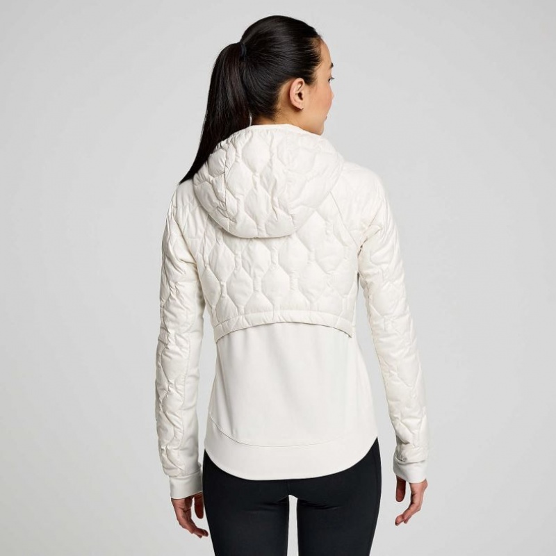 White Women's Saucony Solstice Oysterpuff Jacket | AUS-NFMJX