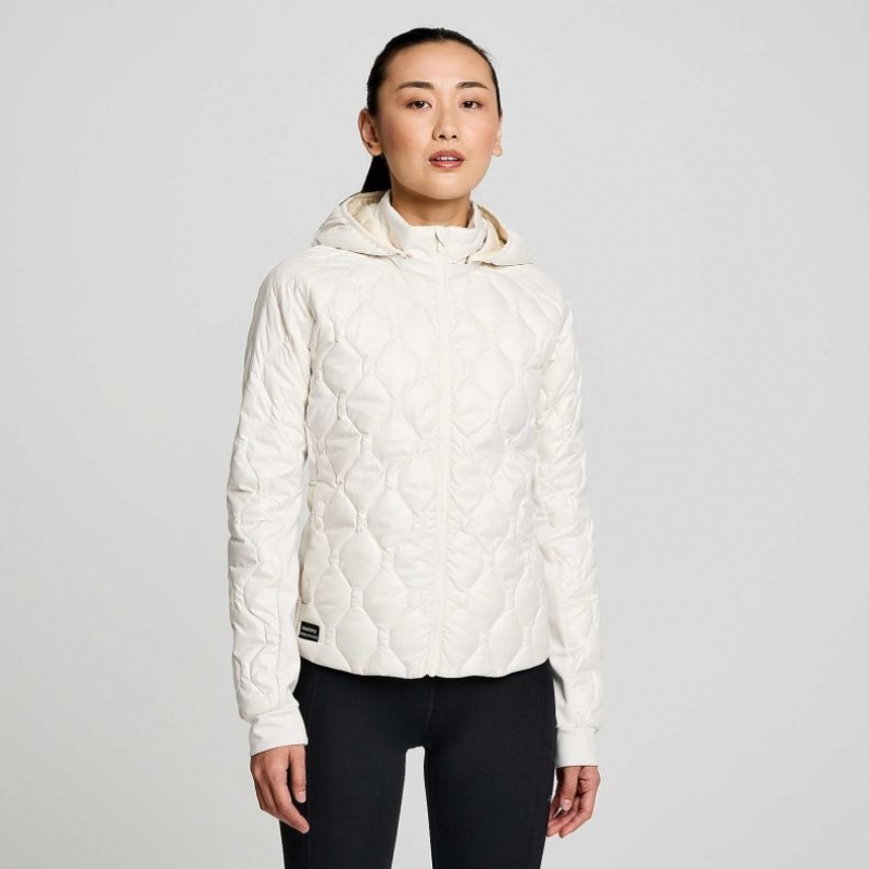 White Women\'s Saucony Solstice Oysterpuff Jacket | AUS-NFMJX