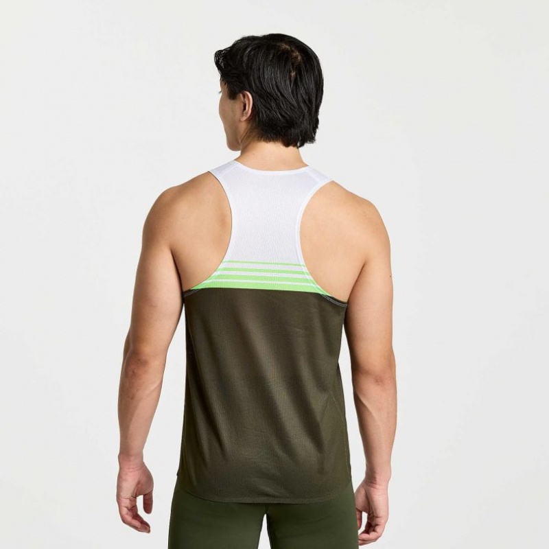 White / Black Men's Saucony Elite Singlet | AUSTRALIA-DBTHS