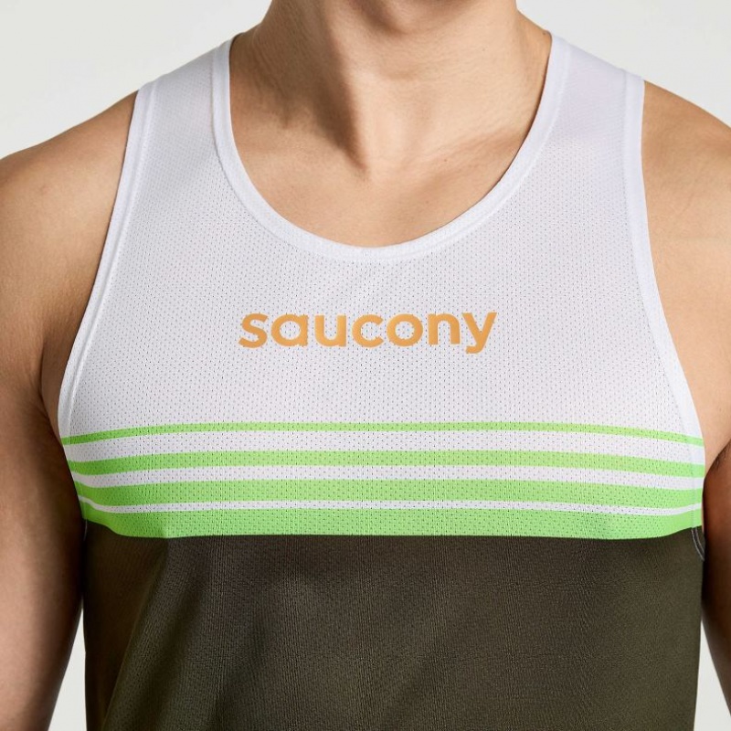 White / Black Men's Saucony Elite Singlet | AUSTRALIA-DBTHS