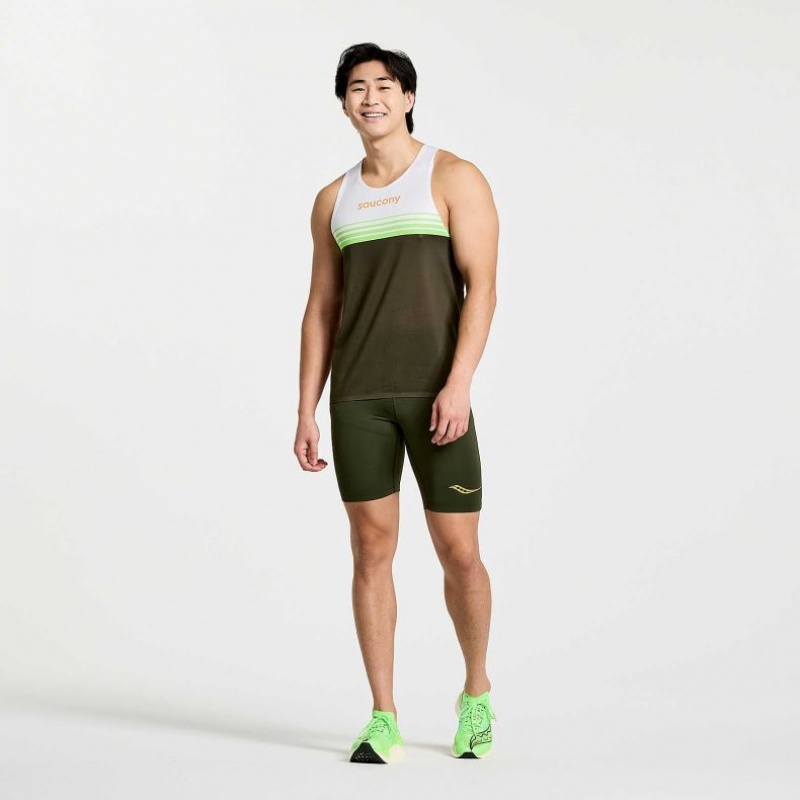 White / Black Men's Saucony Elite Singlet | AUSTRALIA-DBTHS