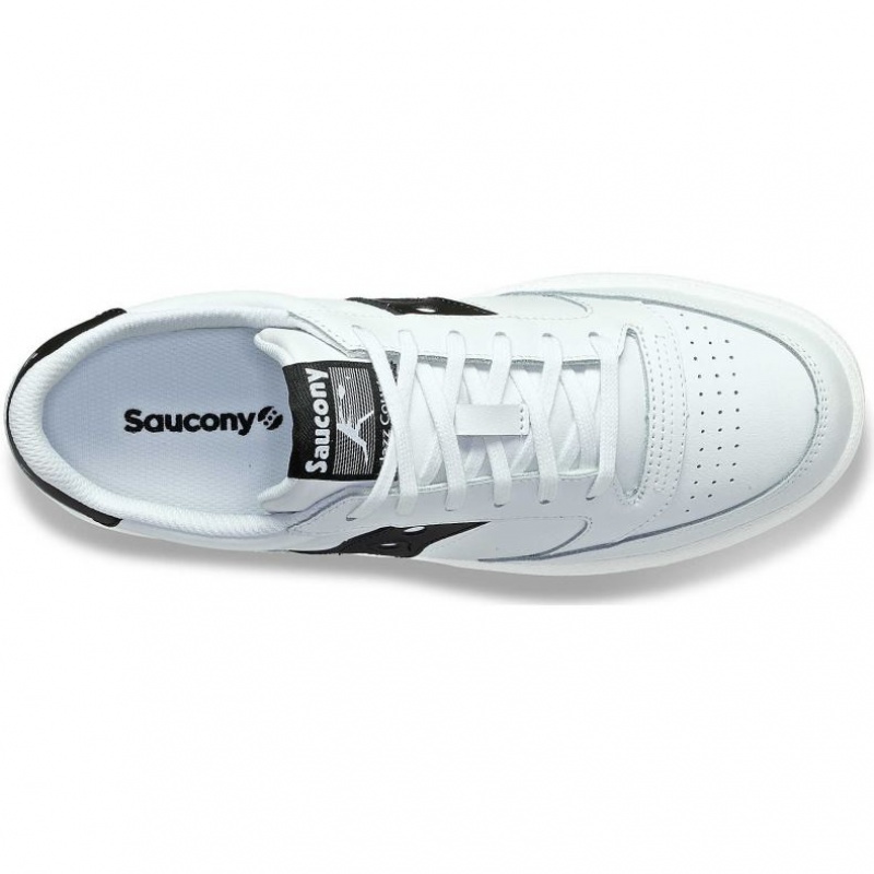 White / Black Men's Saucony Jazz Court PU Trainer | AUS-AKNSY