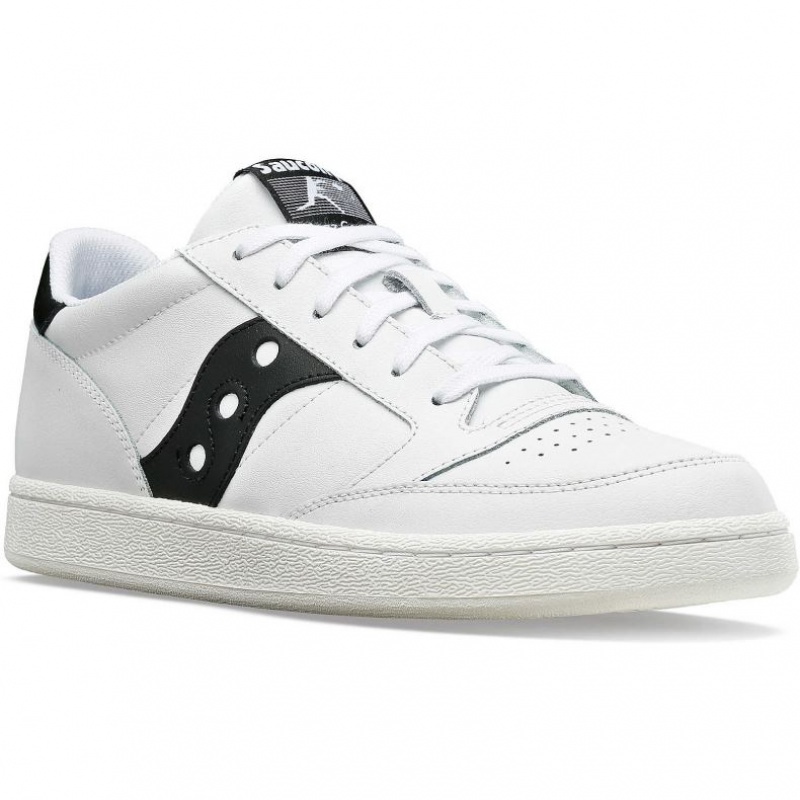 White / Black Men's Saucony Jazz Court PU Trainer | AUS-AKNSY