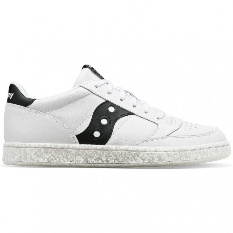 White / Black Men\'s Saucony Jazz Court PU Trainer | AUS-AKNSY