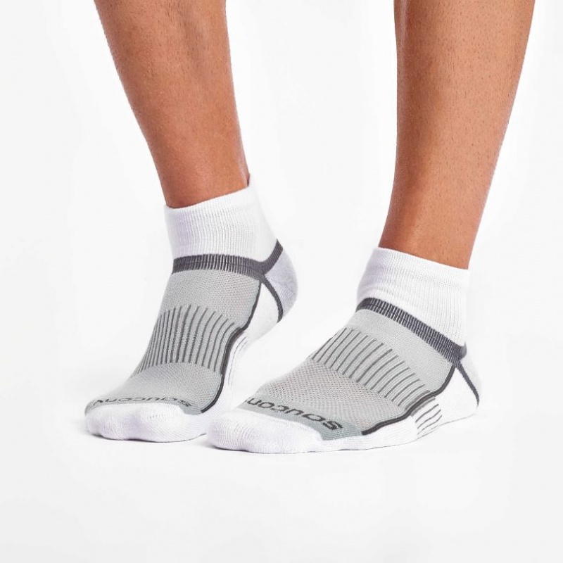 White / Grey Women's Saucony Inferno Quarter 3-Pack Socks | AUSTRALIA-LOTQP