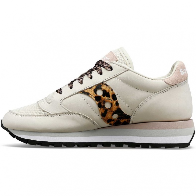 White / Leopard Women's Saucony Jazz Triple Trainer | AUSTRALIA-MBJWF