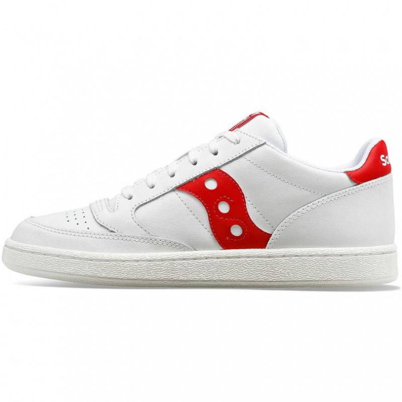 White / Red Men's Saucony Jazz Court PU Trainer | AUS-DYBQO