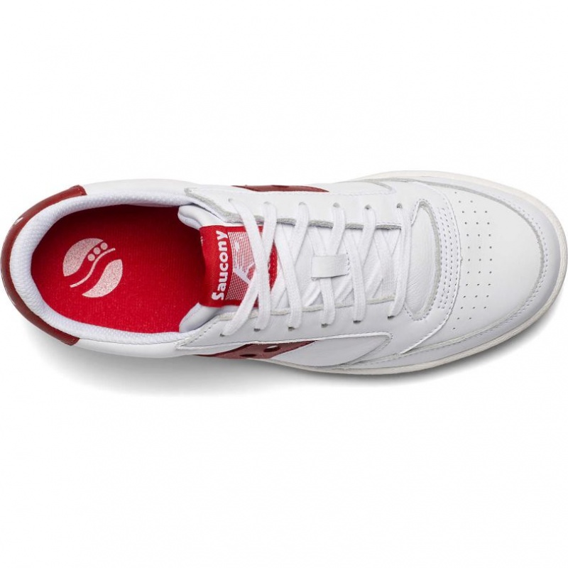 White / Red Men's Saucony Jazz Court Trainer | AUS-SIYKH