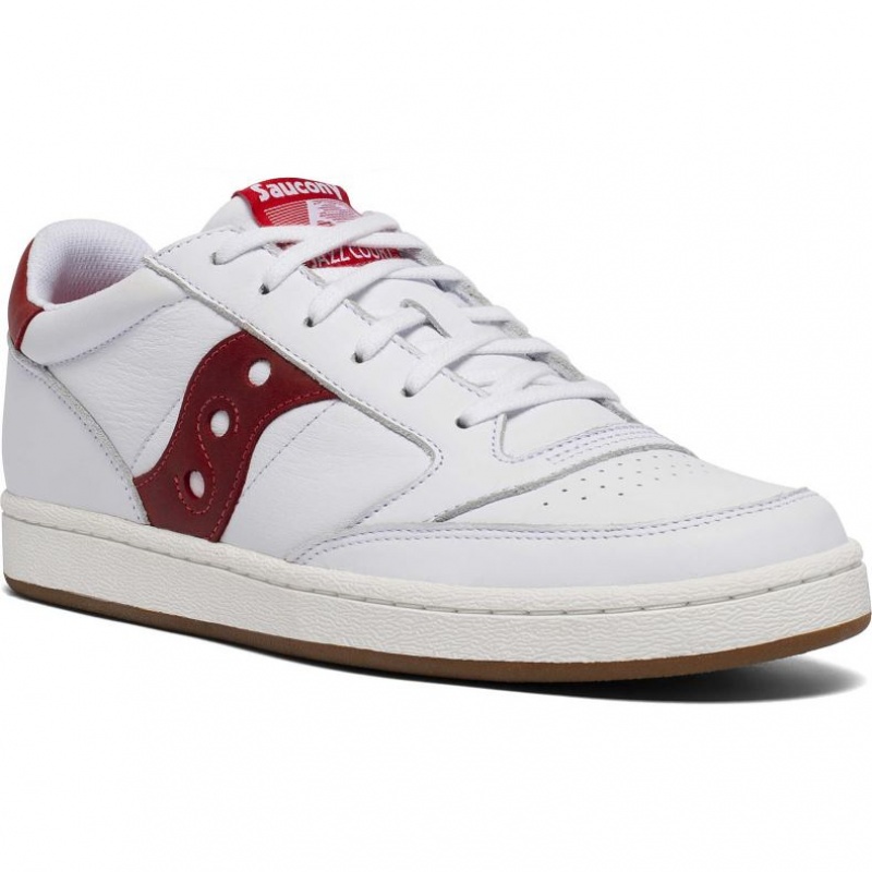 White / Red Men's Saucony Jazz Court Trainer | AUS-SIYKH