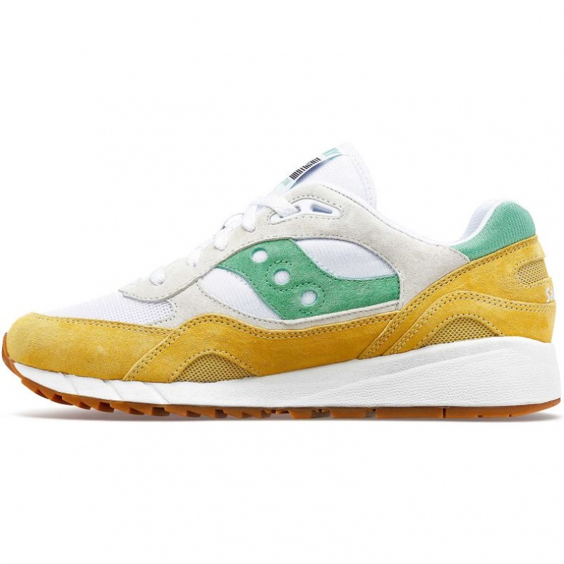 White / Yellow / Green Men's Saucony Shadow 6000 Trainer | AUS-WXTVH