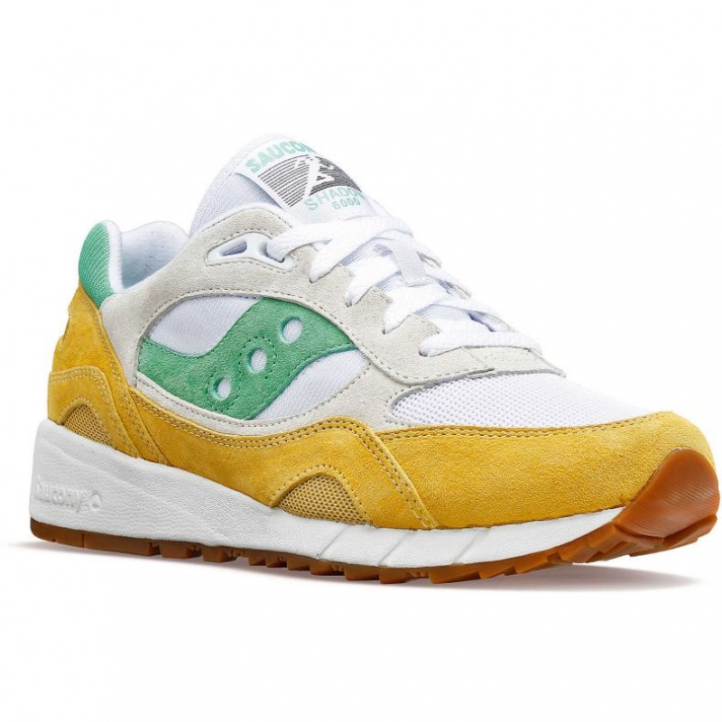 White / Yellow / Green Women's Saucony Shadow 6000 Trainer | AUSTRALIA-VKZSG