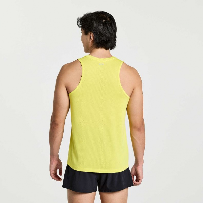 Yellow Men's Saucony Stopwatch Singlet | AUSTRALIA-BKSQF