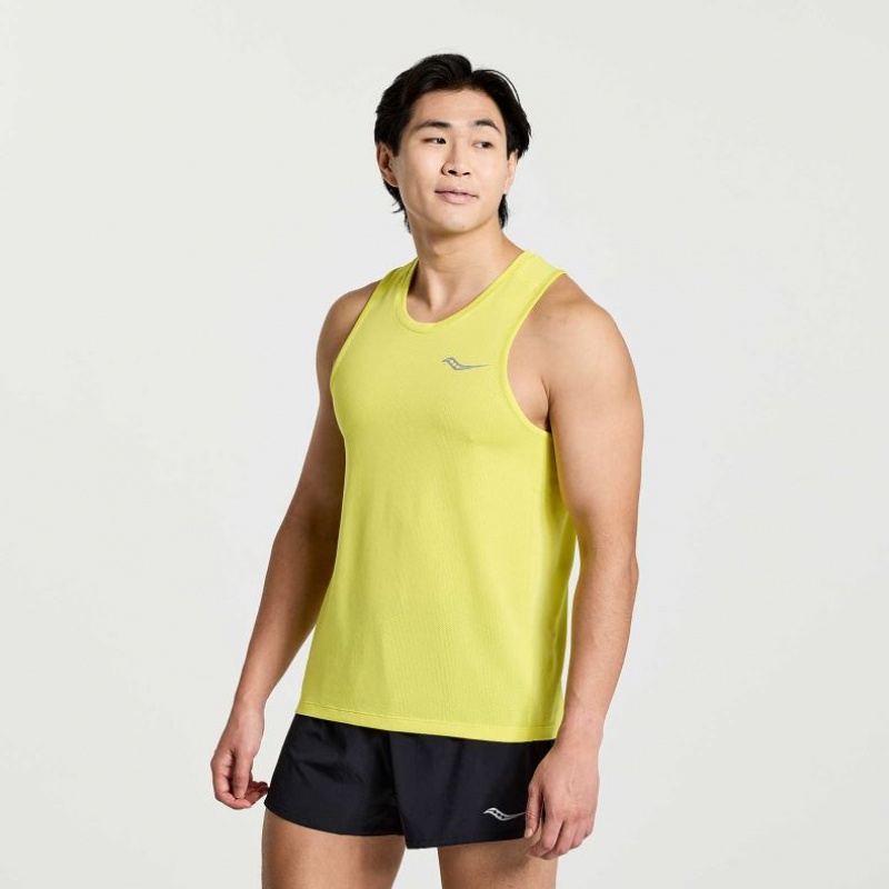 Yellow Men\'s Saucony Stopwatch Singlet | AUSTRALIA-BKSQF