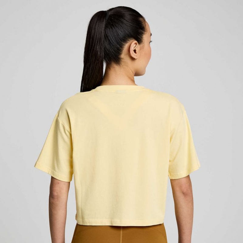 Yellow Women's Saucony Recovery Boxy T-Shirt | AUSTRALIA-JTWSQ