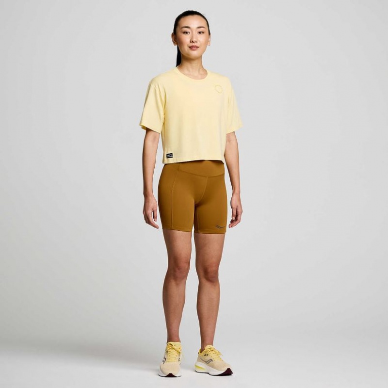 Yellow Women's Saucony Recovery Boxy T-Shirt | AUSTRALIA-JTWSQ