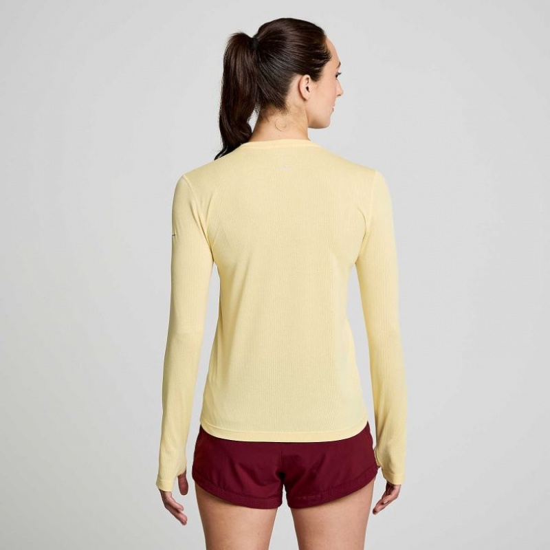 Yellow Women's Saucony Stopwatch Graphic Long Sleeve T-Shirt | AUS-YSNWG