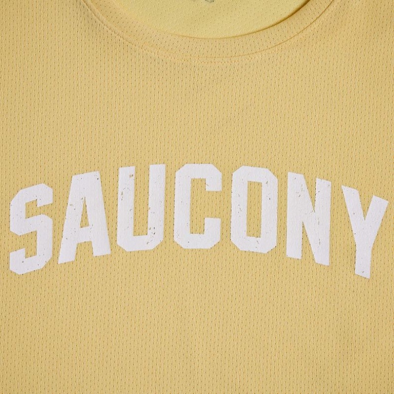 Yellow Women's Saucony Stopwatch Graphic Long Sleeve T-Shirt | AUS-YSNWG