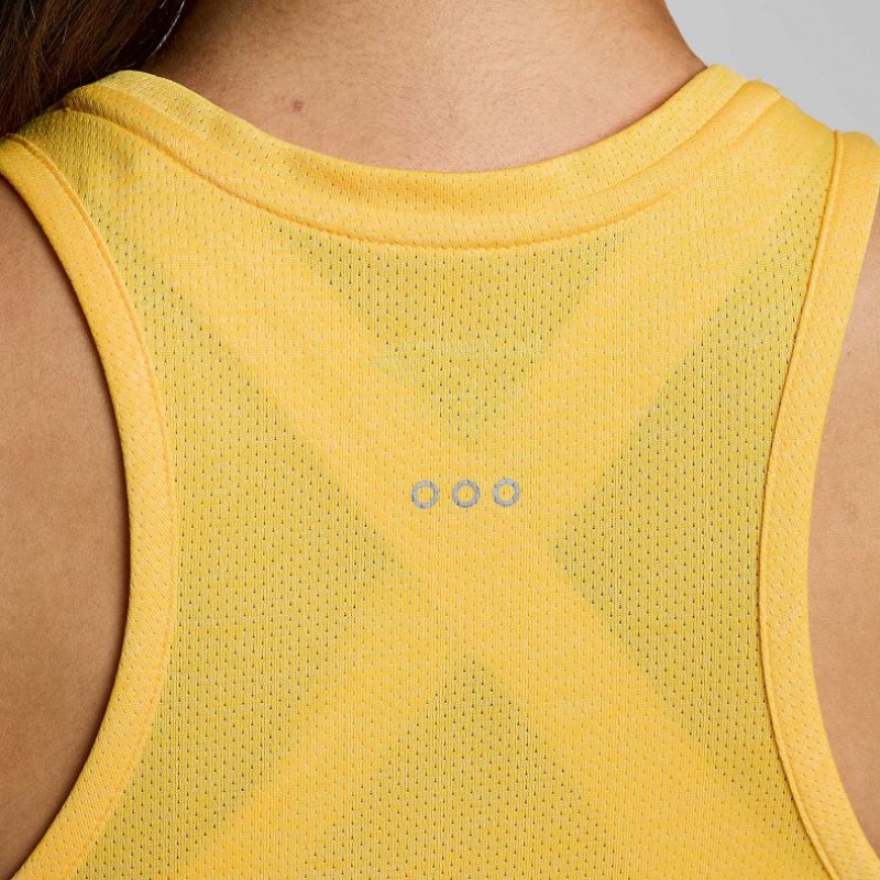 Yellow Women's Saucony Stopwatch Singlet | AUS-XCNWQ