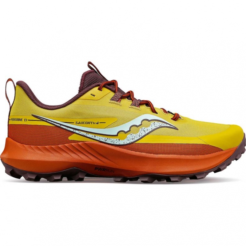 Yellow / Orange Men\'s Saucony Peregrine 13 Trail Running Shoes | AUSTRALIA-VDUGL